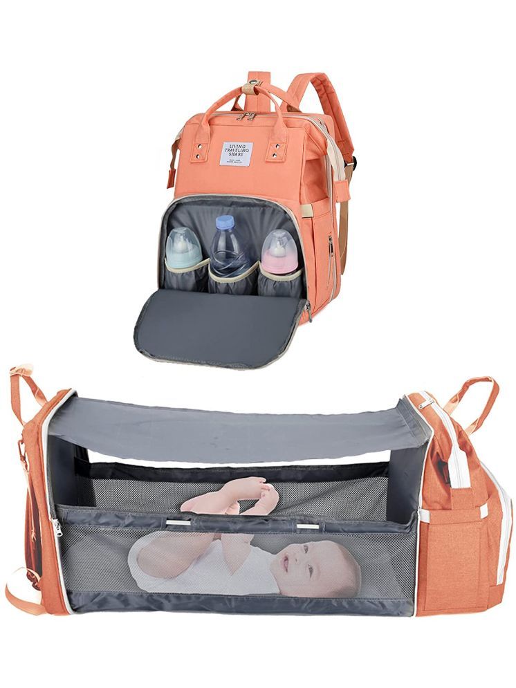     			IndiRocks Orange Polyester Diaper Bag ( 40X30X20 cm