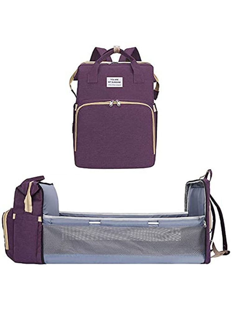     			IndiRocks Purple Polyester Diaper Bag ( 40X30X20 cm