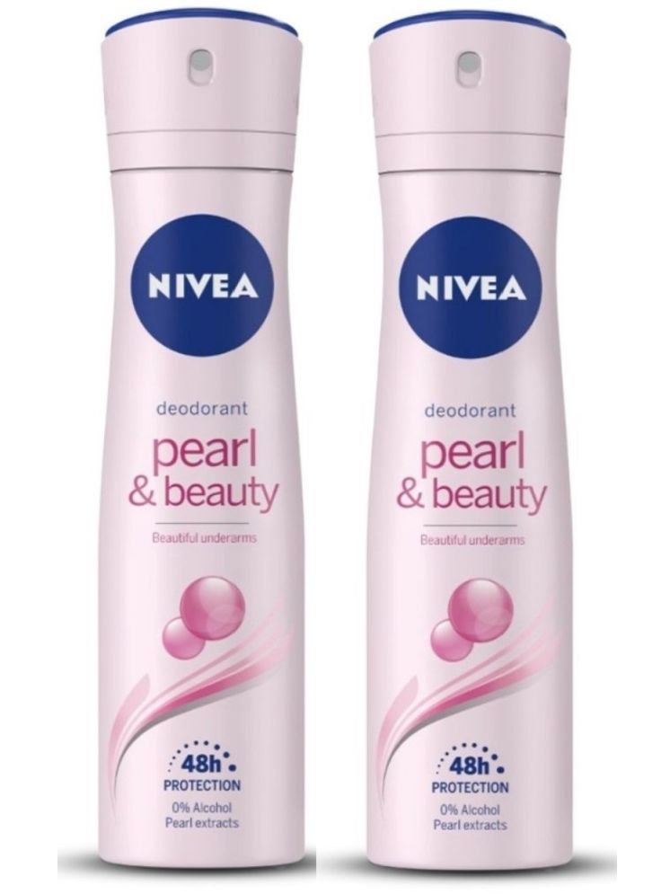     			Nivea Pearl and Beauty Deodorant ,150 ML EACH Deodorant Spray for Men,Women,Unisex 300 ml ( Pack of 2 )