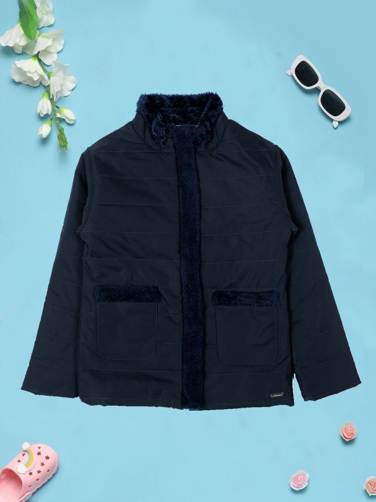     			PAMPOLINA Cotton Blend Quilted & Bomber For Girls ( Navy Blue , Pack of 1 )