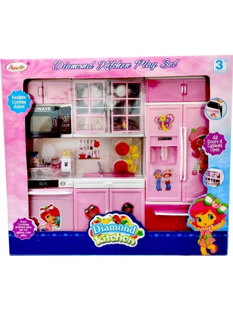     			PANSHUB Diamond Kitchen Set with Realistic Cooking Action Toy - Large Size Pretend Play Toy Set