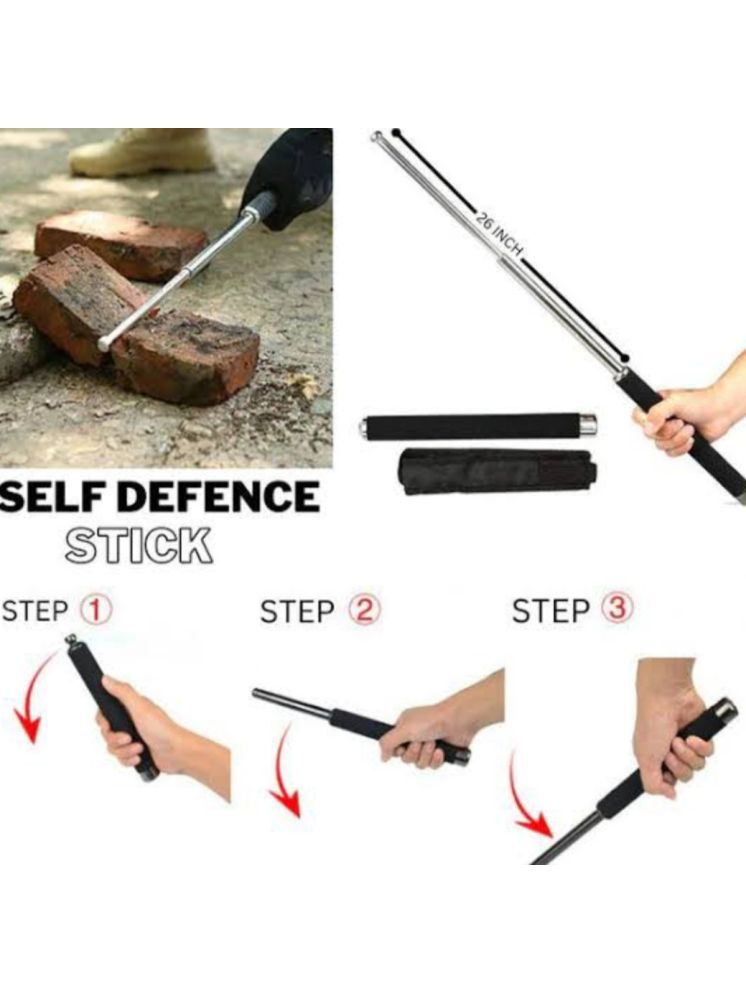     			QitmirMKT Multifunction Portable Heavy Metal Collapsible Stainless Steel Survival Safety Rod ( Pack of 1 )