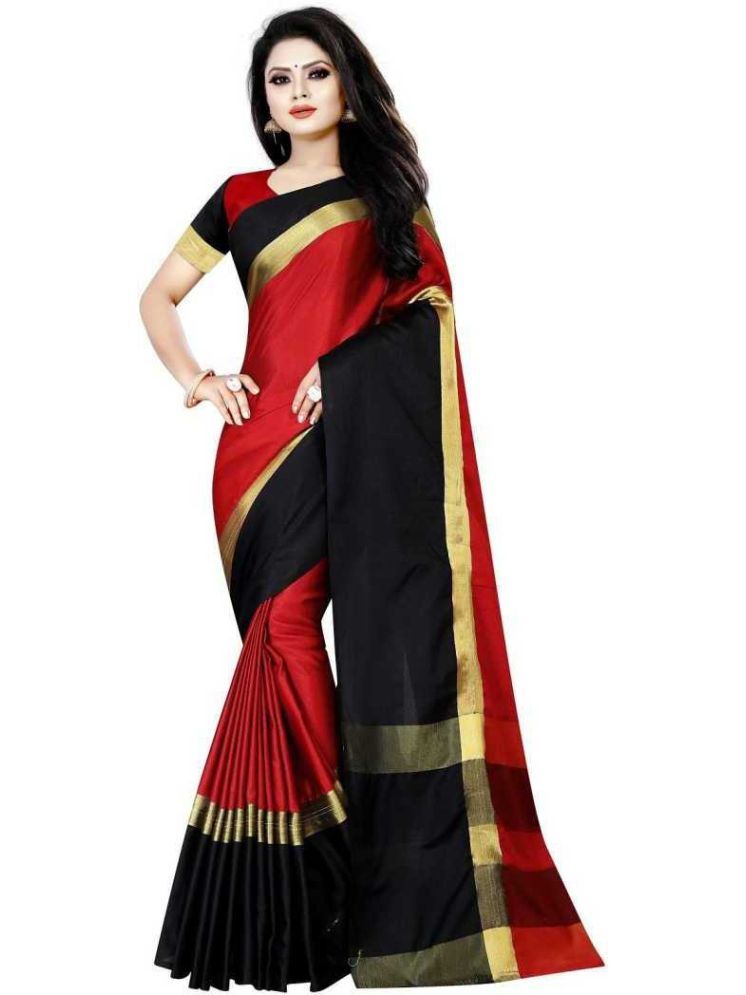     			Samai Art Silk Solid Saree With Blouse Piece - Multicolor ( Pack of 1 )