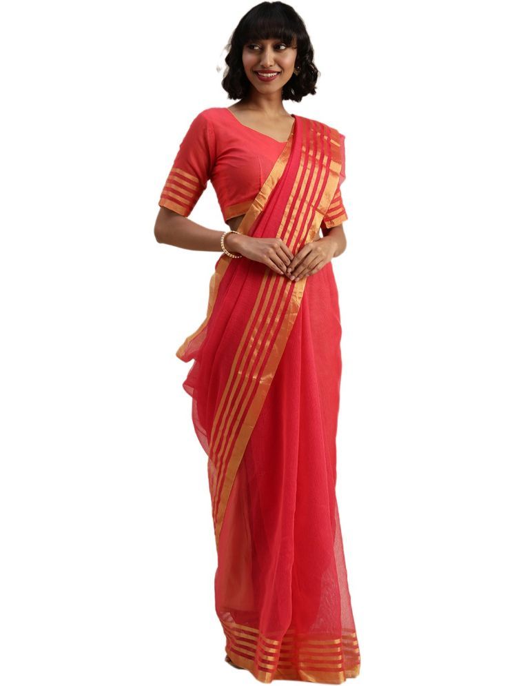     			Samai Cotton Silk Striped Saree With Blouse Piece - Multicolor9 ( Pack of 1 )