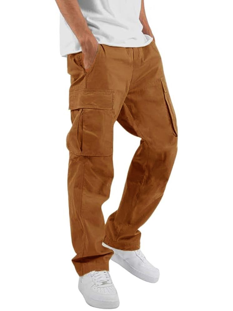     			Shine n Show Regular Flat Men's Cargos - Khaki ( Pack of 1 )