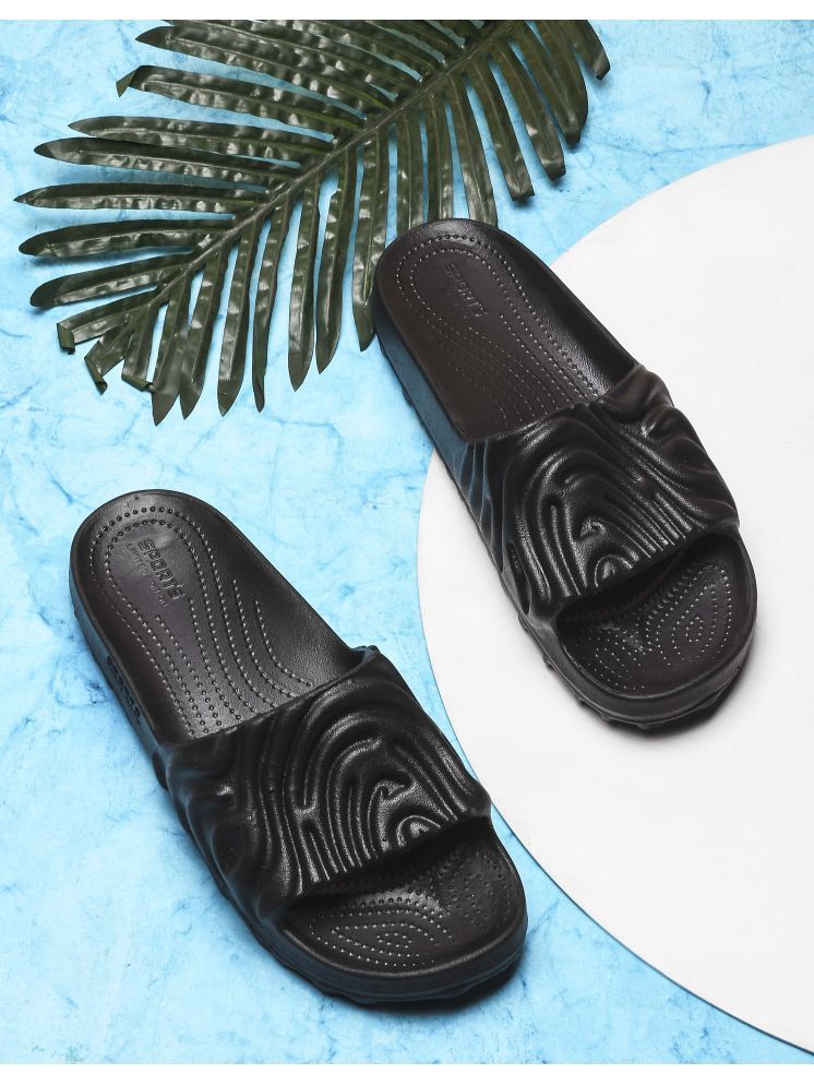     			Bersache Black Men's Slide Flip Flop