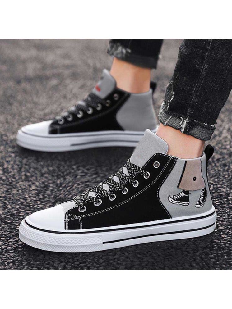     			Brainer Black Men's High Tops Shoes