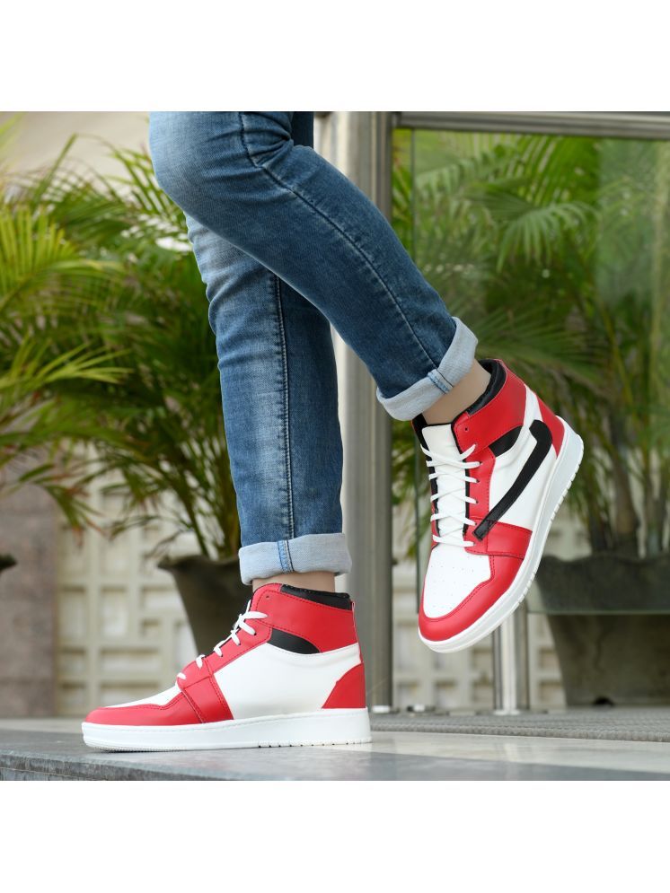     			Brainer Red Men's High Tops Shoes