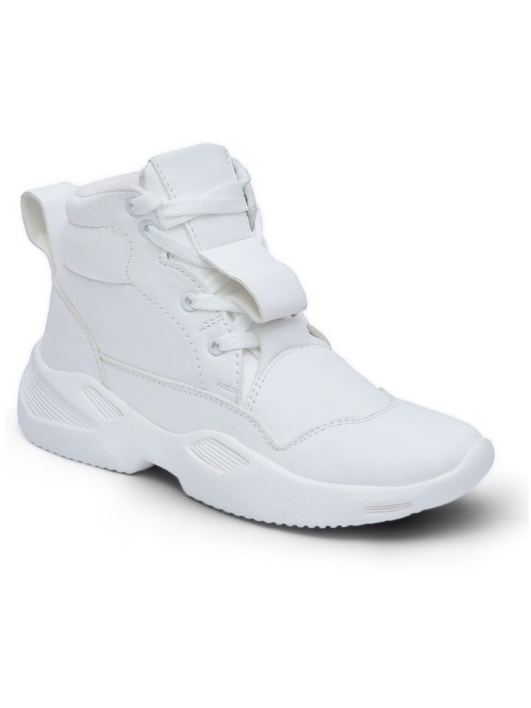     			Brainer White Men's High Tops Shoes