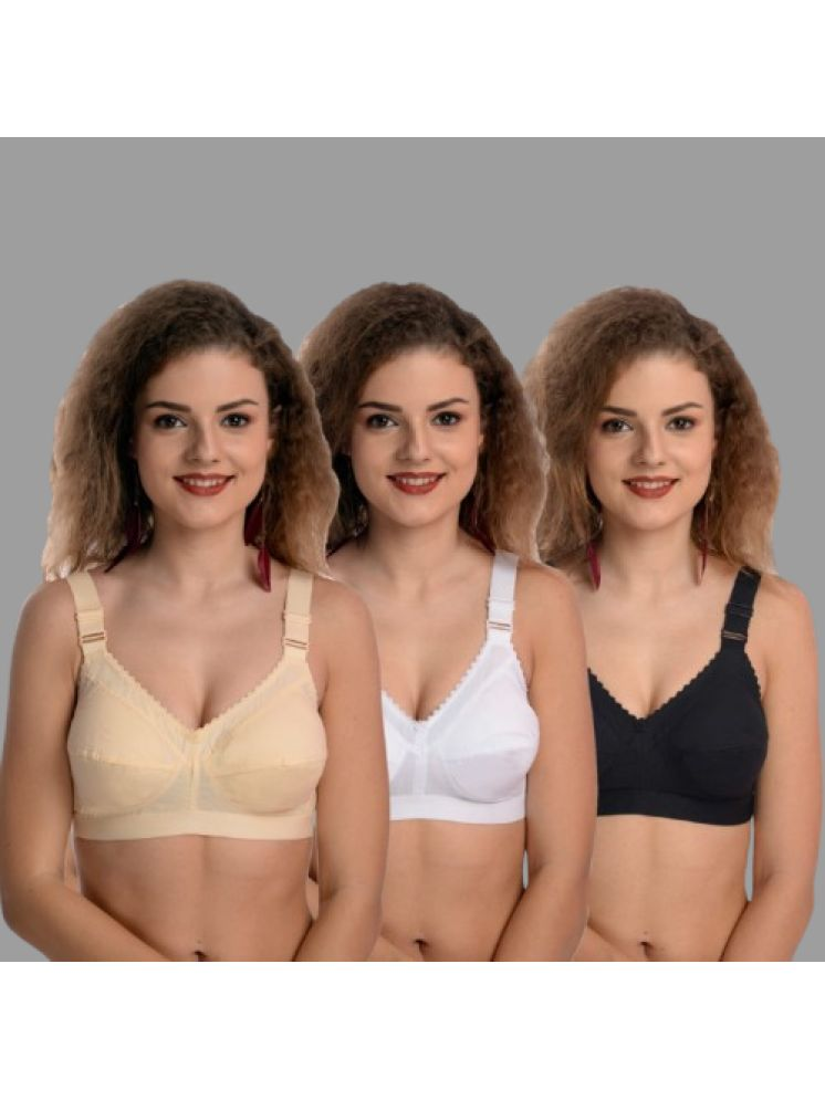     			CALTUS FASHION Pack of 3 Cotton Blend Non Padded Convertable Bra For Women ( Multicolor4 )