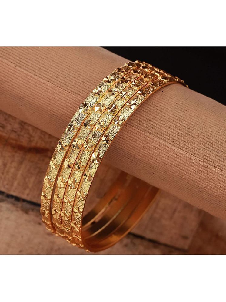     			JFL - Jewellery For Less Gold Bangle ( Pack of 4 )