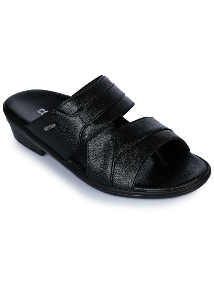     			Liberty Black Men's Leather Slipper