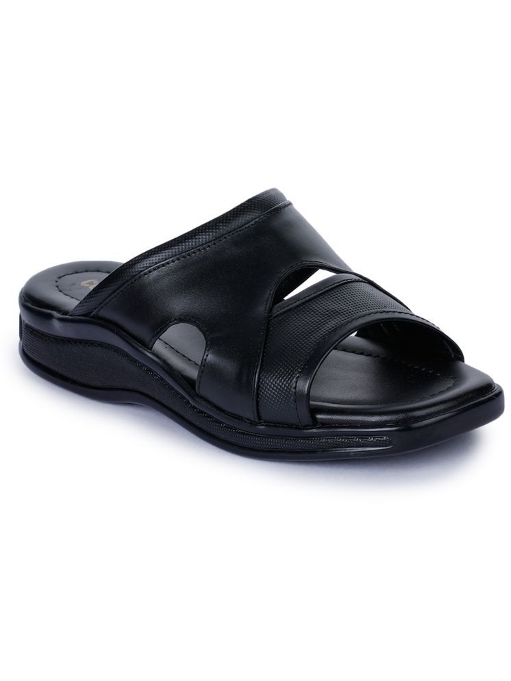     			Liberty Black Men's Leather Slipper