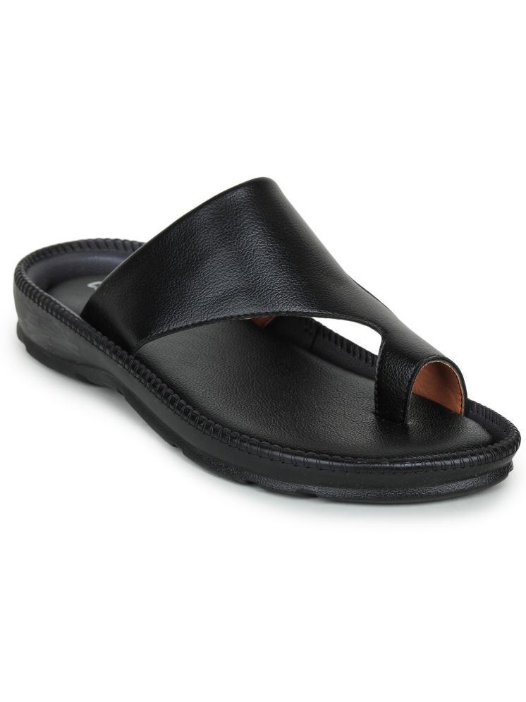     			Liberty Black Men's Leather Slipper