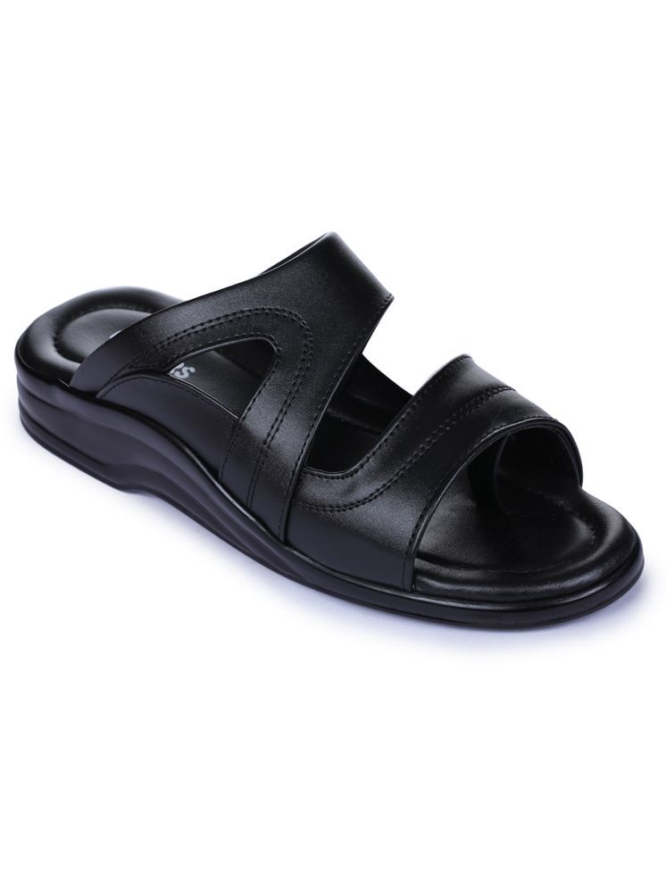     			Liberty Black Men's Leather Slipper