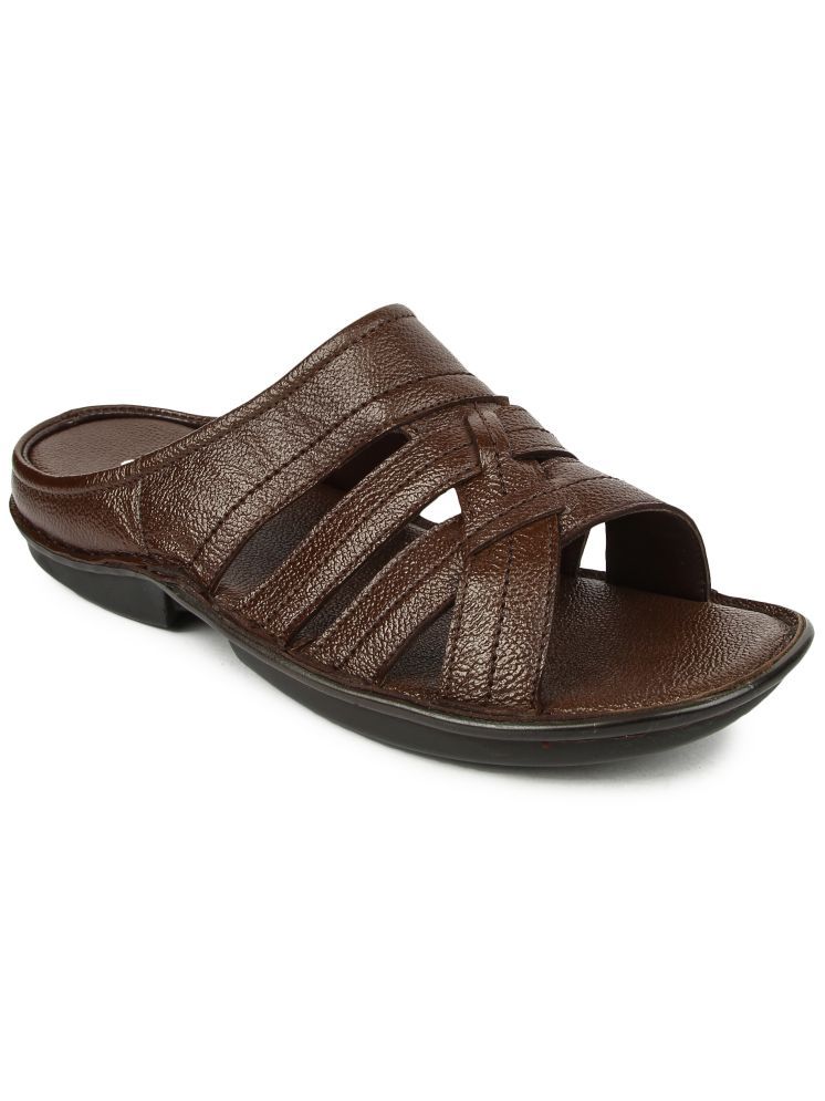     			Liberty Brown Men's Leather Slipper