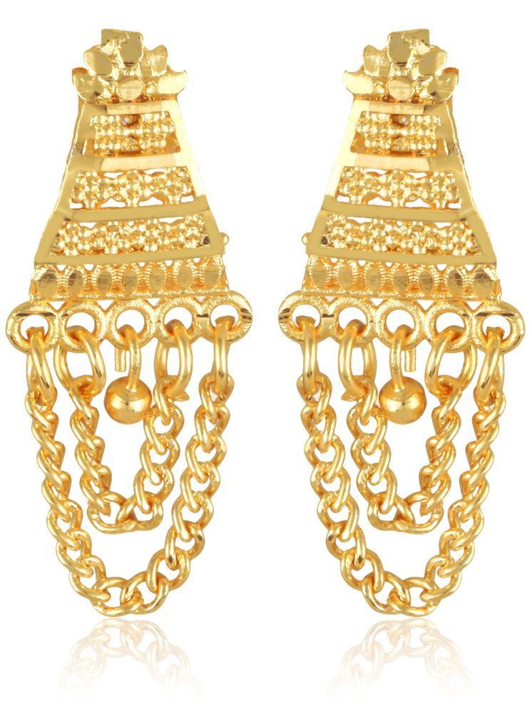     			Vighnaharta Golden Drop Earrings ( Pack of 1 )