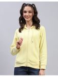 Monte Carlo Cotton Blend Women's Hooded Sweatshirt ( Yellow )